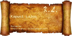 Kapusi Lajos névjegykártya
