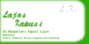 lajos kapusi business card